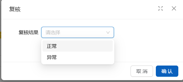 复核结果选择